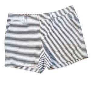 Tommy Hilfiger Women White Navy Nautical Stripped Preppy Shorts Medium